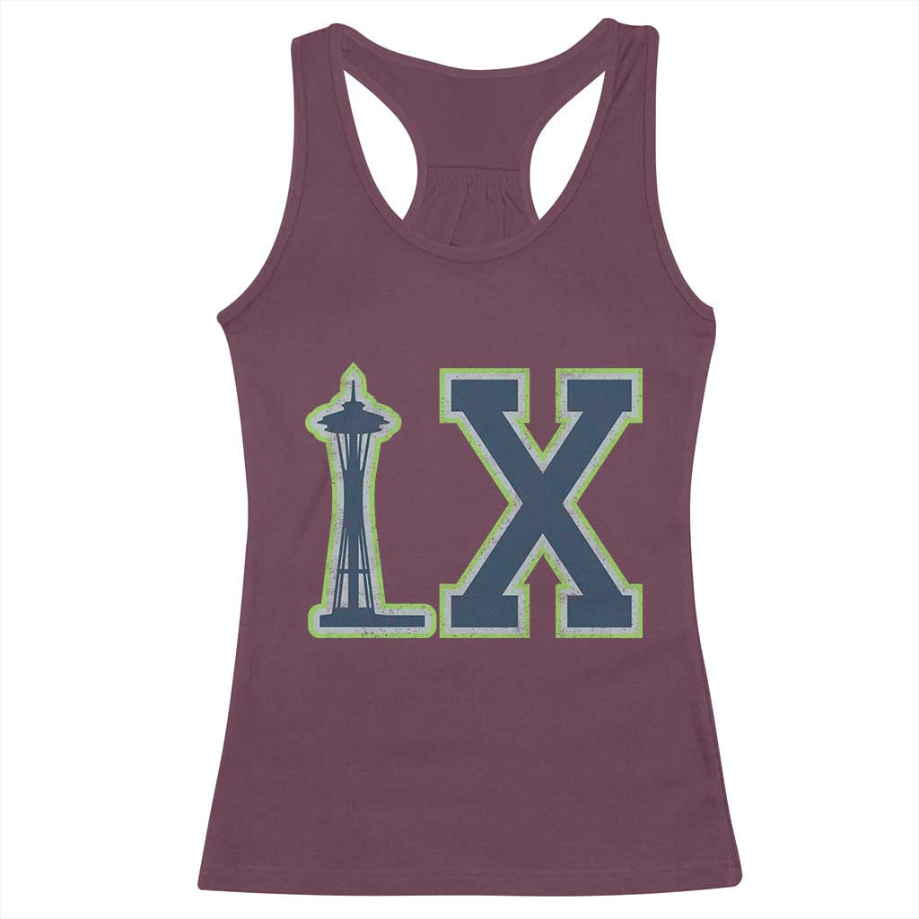 Seattle LX Game Day Washington Space Needle Sport Fan Racerback Tank Top TS11 Maroon Print Your Wear
