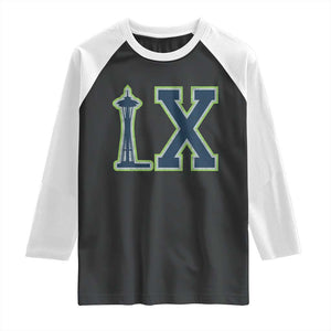 Seattle LX Game Day Washington Space Needle Sport Fan Raglan Shirt TS11 Black White Print Your Wear