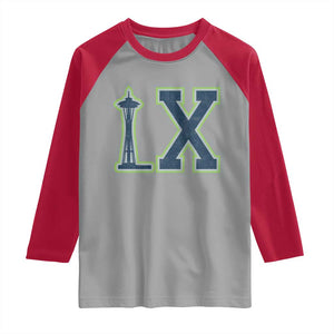 Seattle LX Game Day Washington Space Needle Sport Fan Raglan Shirt TS11 Sport Gray Red Print Your Wear