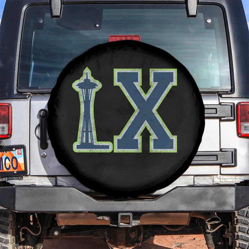 Seattle LX Game Day Washington Space Needle Sport Fan Spare Tire Cover TS11 No hole Black Print Your Wear