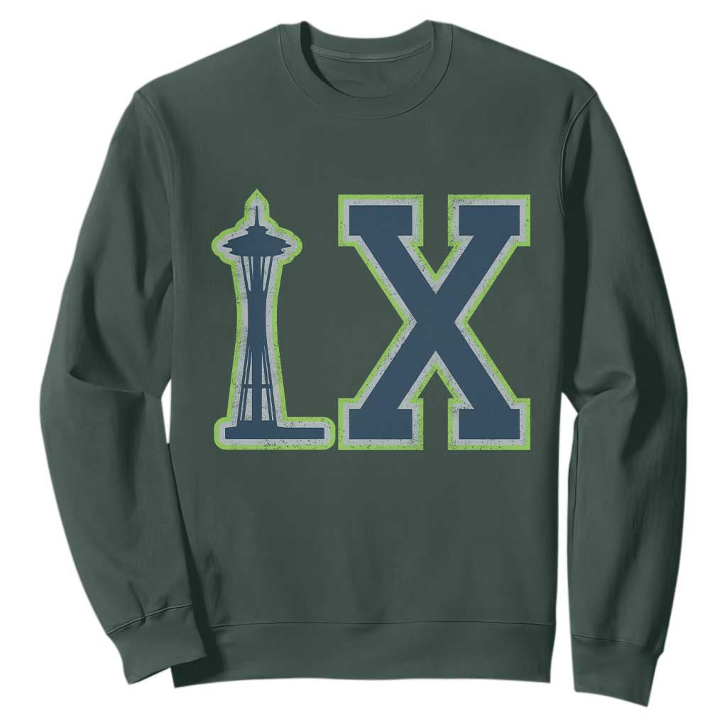 Seattle LX Game Day Washington Space Needle Sport Fan Sweatshirt TS11 Dark Forest Green Print Your Wear
