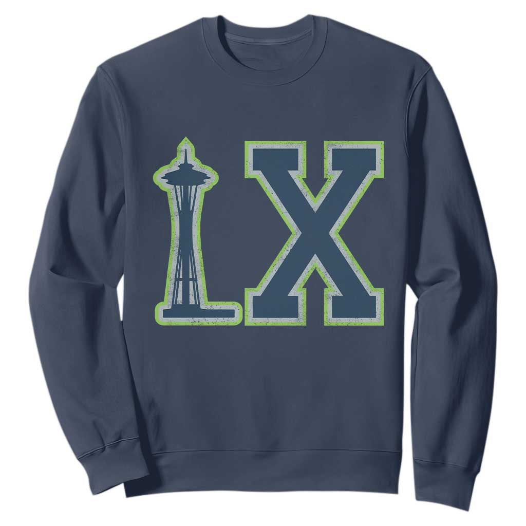 Seattle LX Game Day Washington Space Needle Sport Fan Sweatshirt TS11 Navy Print Your Wear