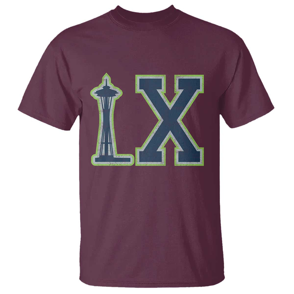 Seattle LX Game Day Washington Space Needle Sport Fan T Shirt TS11 Maroon Print Your Wear