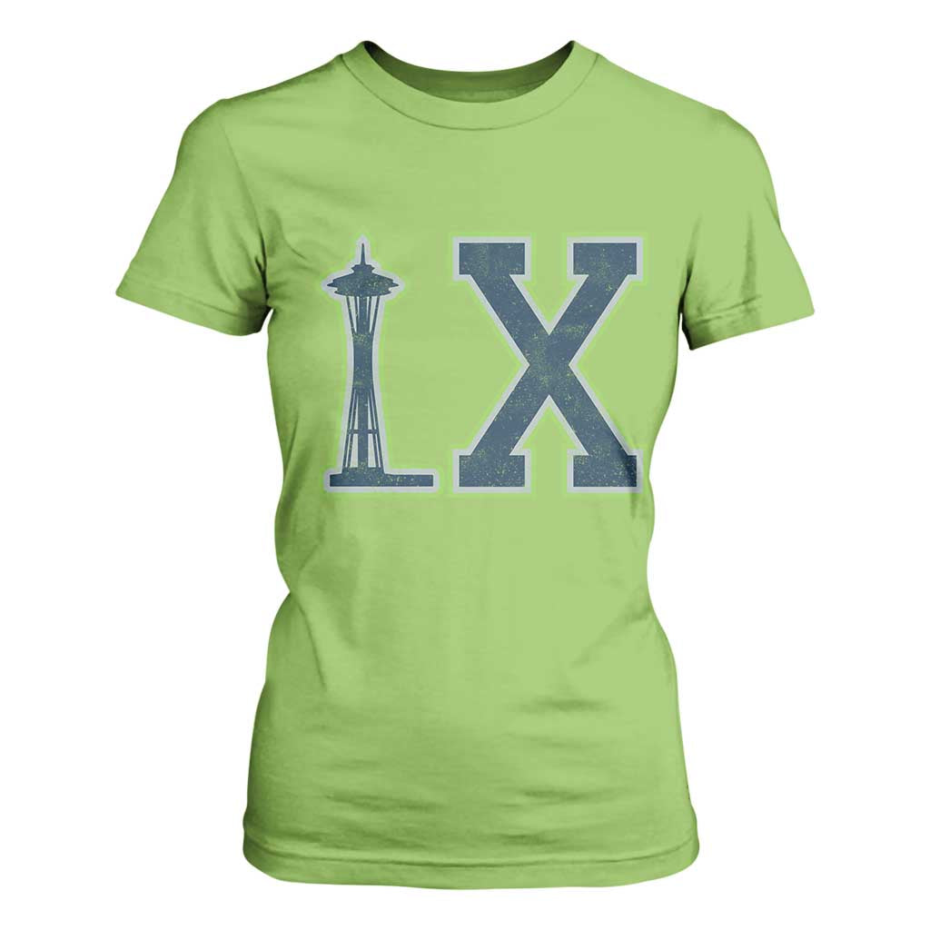 Seattle LX Game Day Washington Space Needle Sport Fan T Shirt For Women TS11 Lime Print Your Wear
