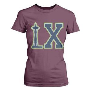 Seattle LX Game Day Washington Space Needle Sport Fan T Shirt For Women TS11 Maroon Print Your Wear