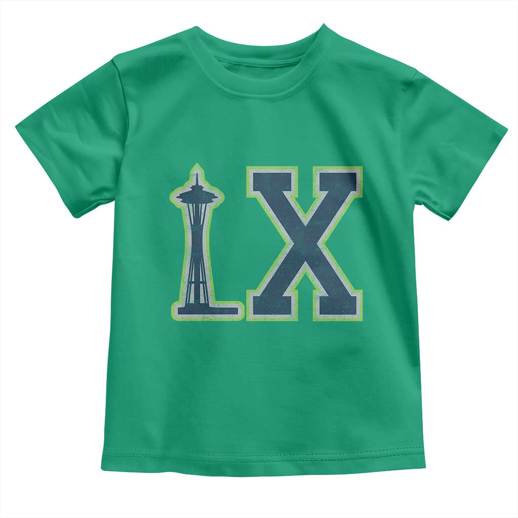 Seattle LX Game Day Washington Space Needle Sport Fan Toddler T Shirt TS11 Irish Green Print Your Wear