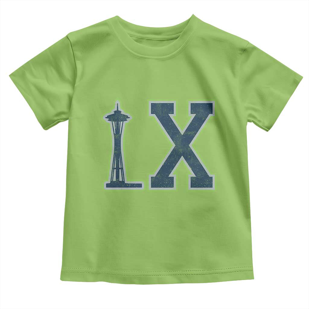 Seattle LX Game Day Washington Space Needle Sport Fan Toddler T Shirt TS11 Lime Print Your Wear
