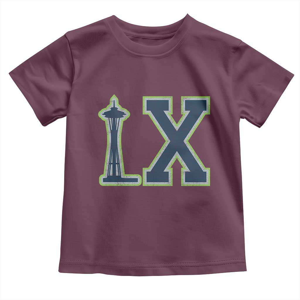 Seattle LX Game Day Washington Space Needle Sport Fan Toddler T Shirt TS11 Maroon Print Your Wear