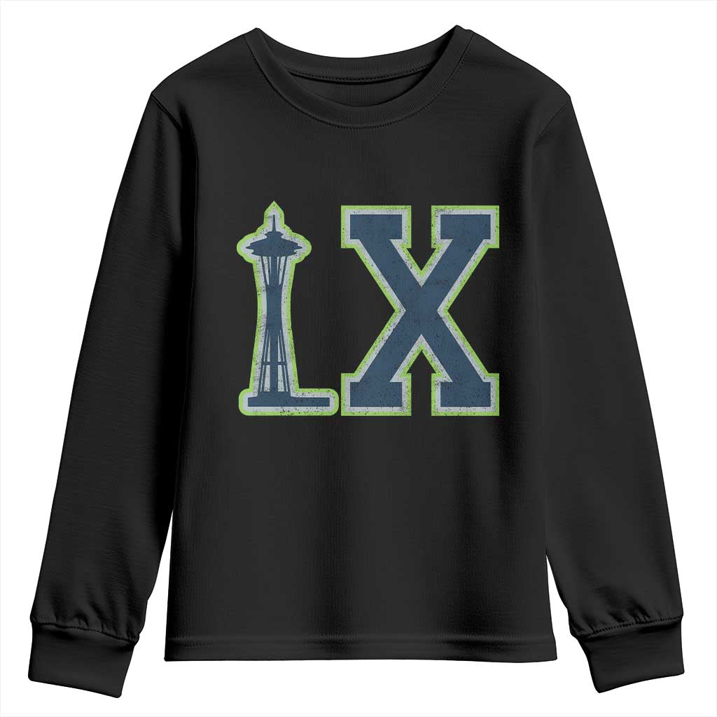 Seattle LX Game Day Washington Space Needle Sport Fan Youth Sweatshirt TS11 Black Print Your Wear