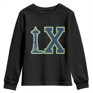 Seattle LX Game Day Washington Space Needle Sport Fan Youth Sweatshirt TS11 Black Print Your Wear