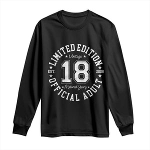 Funny 18th Birthday Long Sleeve Shirt Est 2008 Limited Edition Official Adult TS11 Black Print Your Wear