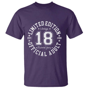 Funny 18th Birthday T Shirt Est 2008 Limited Edition Official Adult TS11 Purple Print Your Wear