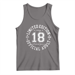 Funny 18th Birthday Tank Top Est 2008 Limited Edition Official Adult TS11 Deep Heather Print Your Wear