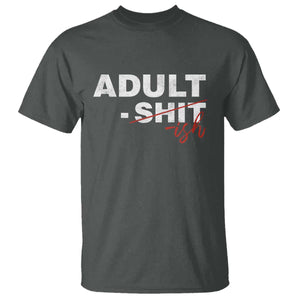 Funny Adultish 18th Birthday T Shirt Adult Shit 18 Years Old Joke TS11 Dark Heather Print Your Wear