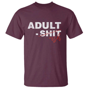 Funny Adultish 18th Birthday T Shirt Adult Shit 18 Years Old Joke TS11 Maroon Print Your Wear