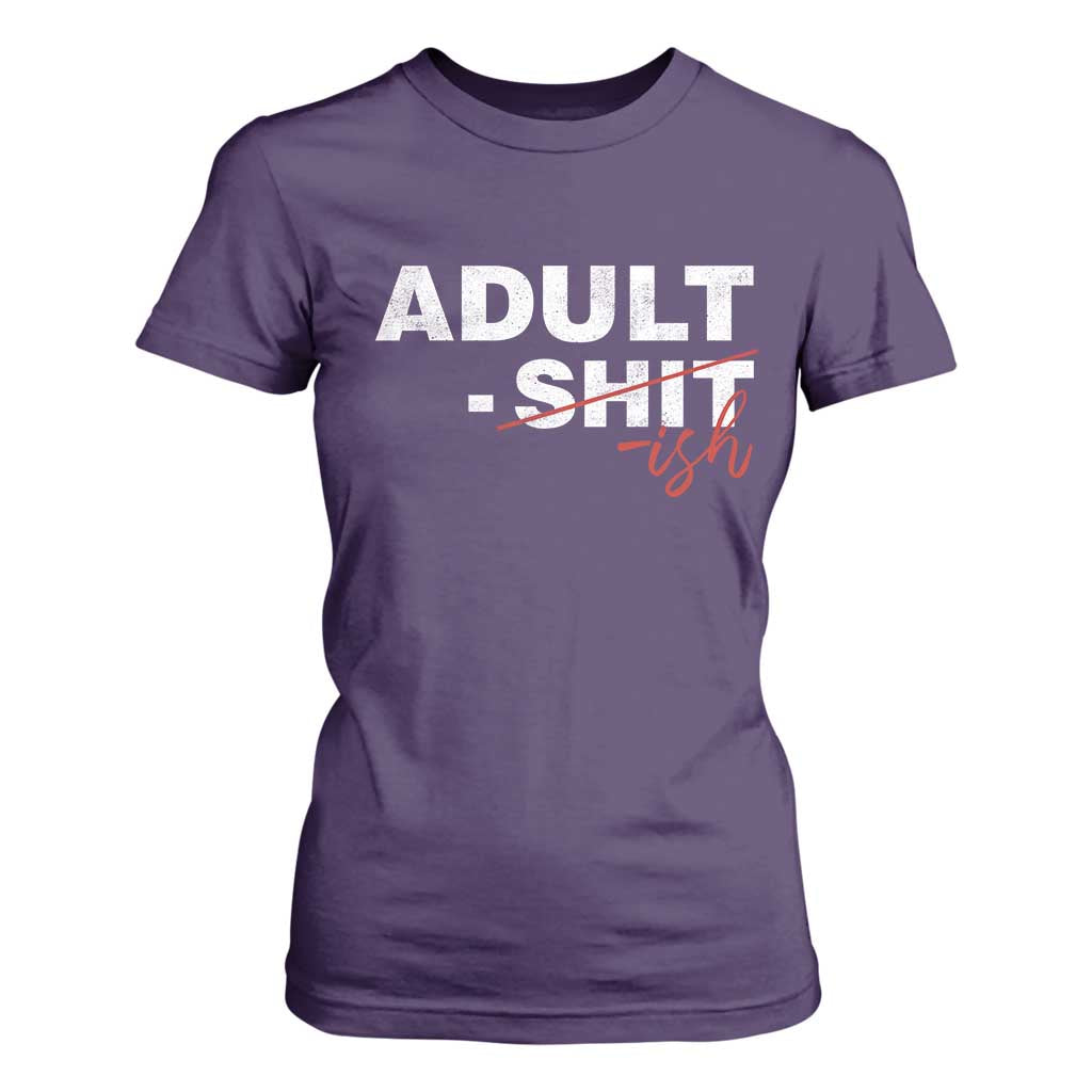 Funny Adultish 18th Birthday T Shirt For Women Adult Shit 18 Years Old Joke TS11 Purple Print Your Wear