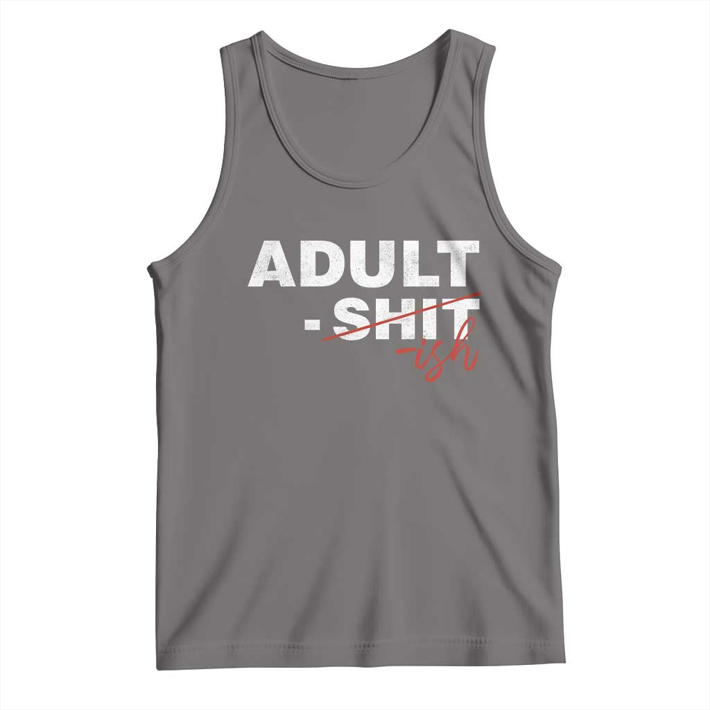 Funny Adultish 18th Birthday Tank Top Adult Shit 18 Years Old Joke TS11 Deep Heather Print Your Wear