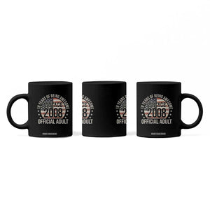 Funny 18th Birthday Coffee Mug 18 Years Of Being Awesome Vintage 2008 Official Adult American Flag TS11 Print Your Wear
