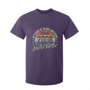 Funny 18th Birthday T Shirt For Kid 18 Years Old Gifts Vintage 2008 Limited Edition TS11 Purple Print Your Wear
