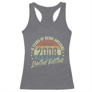 Funny 18th Birthday Racerback Tank Top 18 Years Old Gifts Vintage 2008 Limited Edition TS11 Charcoal Print Your Wear