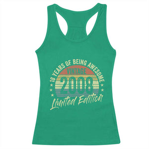 Funny 18th Birthday Racerback Tank Top 18 Years Old Gifts Vintage 2008 Limited Edition TS11 Irish Green Print Your Wear