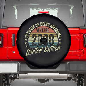 Funny 18th Birthday Spare Tire Cover 18 Years Old Gifts Vintage 2008 Limited Edition TS11 Black Print Your Wear