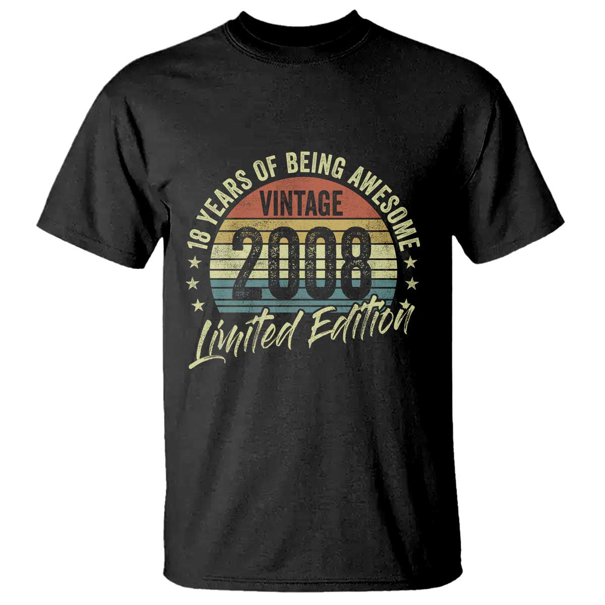 Funny 18th Birthday T Shirt 18 Years Old Gifts Vintage 2008 Limited Edition TS11 Black Print Your Wear