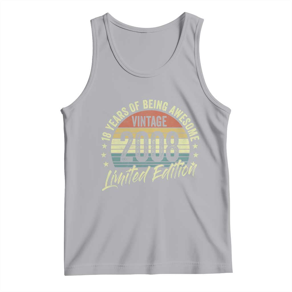 Funny 18th Birthday Tank Top 18 Years Old Gifts Vintage 2008 Limited Edition TS11 Athletic Heather Print Your Wear