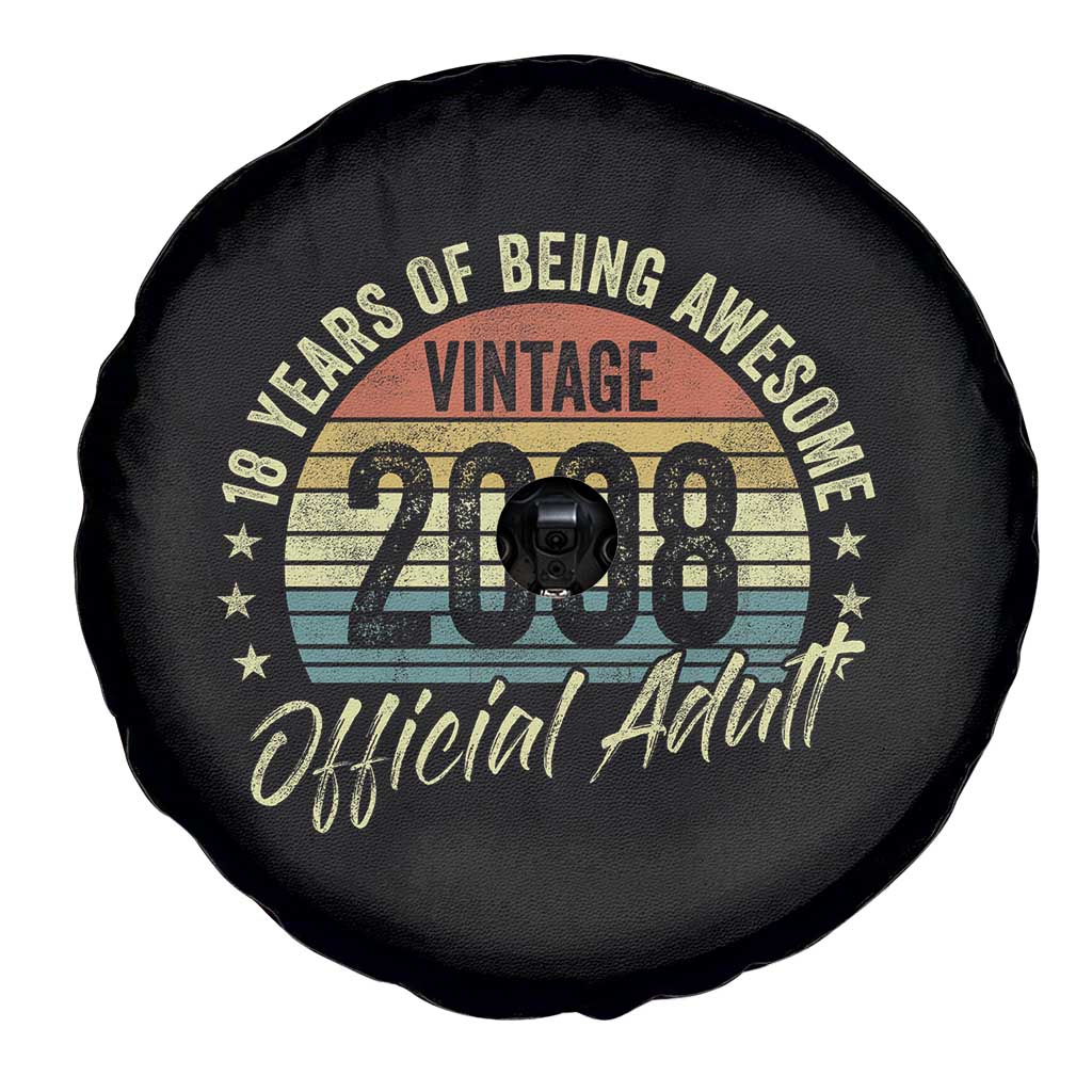 Funny 18th Birthday Spare Tire Cover 18 Years Old Gifts Vintage 2008 Official Adult TS11 Print Your Wear
