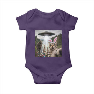 Funny Cat Selfie with Easter Bunny Bigfoot UFO Baby Onesie TS11 Purple Print Your Wear