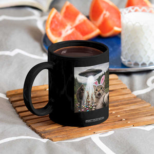 Funny Cat Selfie with Easter Bunny Bigfoot UFO Coffee Mug TS11 Print Your Wear