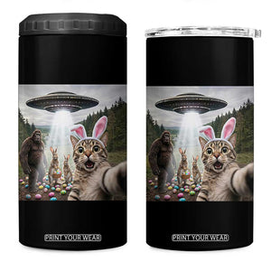 Funny Cat Selfie with Easter Bunny Bigfoot UFO 4 in 1 Can Cooler Tumbler TS11 One Size: 16 oz Black Print Your Wear