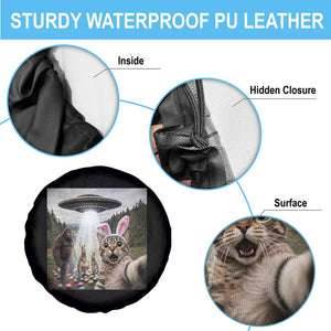 Funny Cat Selfie with Easter Bunny Bigfoot UFO Spare Tire Cover TS11 Print Your Wear