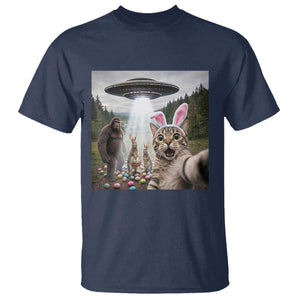 Funny Cat Selfie with Easter Bunny Bigfoot UFO T Shirt TS11 Navy Print Your Wear