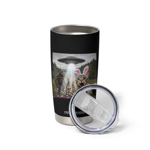 Funny Cat Selfie with Easter Bunny Bigfoot UFO Tumbler Cup TS11 Print Your Wear