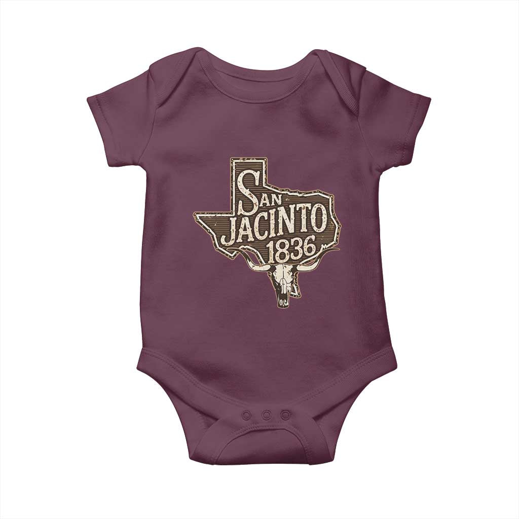 Battle of San Jacinto 1836 Texas History Independence Day Baby Onesie TS11 Maroon Print Your Wear