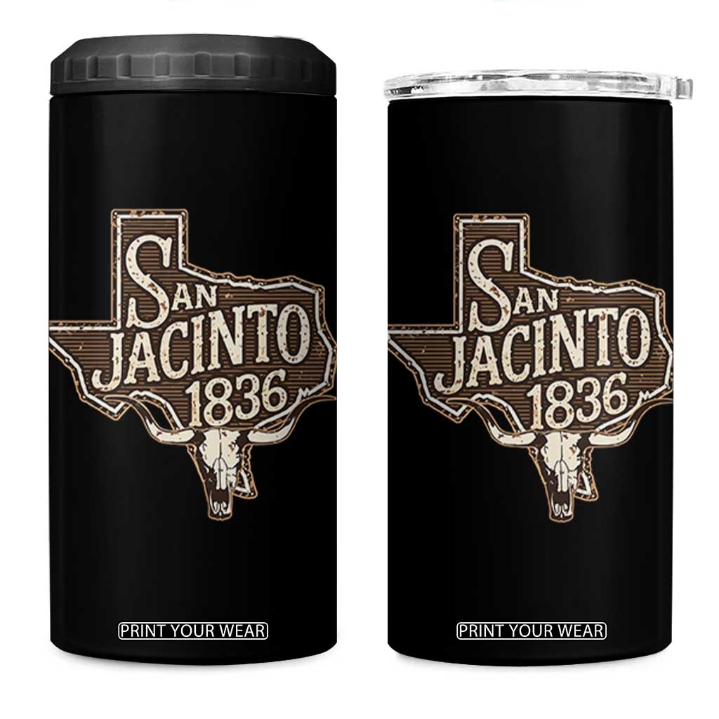 Battle of San Jacinto 1836 Texas History Independence Day 4 in 1 Can Cooler Tumbler TS11 One Size: 16 oz Black Print Your Wear