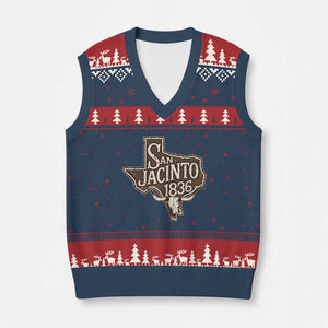 Battle of San Jacinto 1836 Texas History Independence Day V-Neck Knit Sweater Vest TS11 Navy Red Print Your Wear
