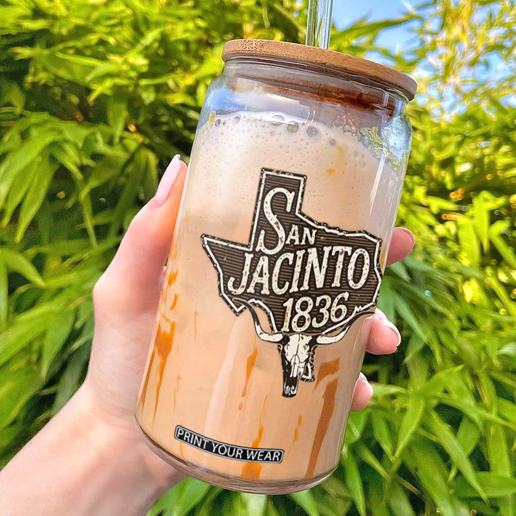 Battle of San Jacinto 1836 Texas History Independence Day Glass Can TS11 Black Print Your Wear