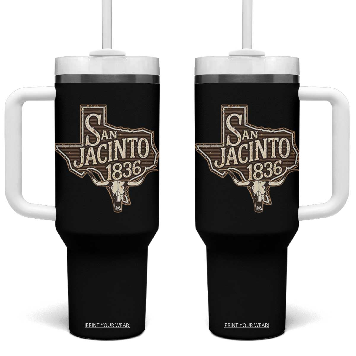 Battle of San Jacinto 1836 Texas History Independence Day Tumbler With Handle TS11 One Size: 40 oz Black Print Your Wear