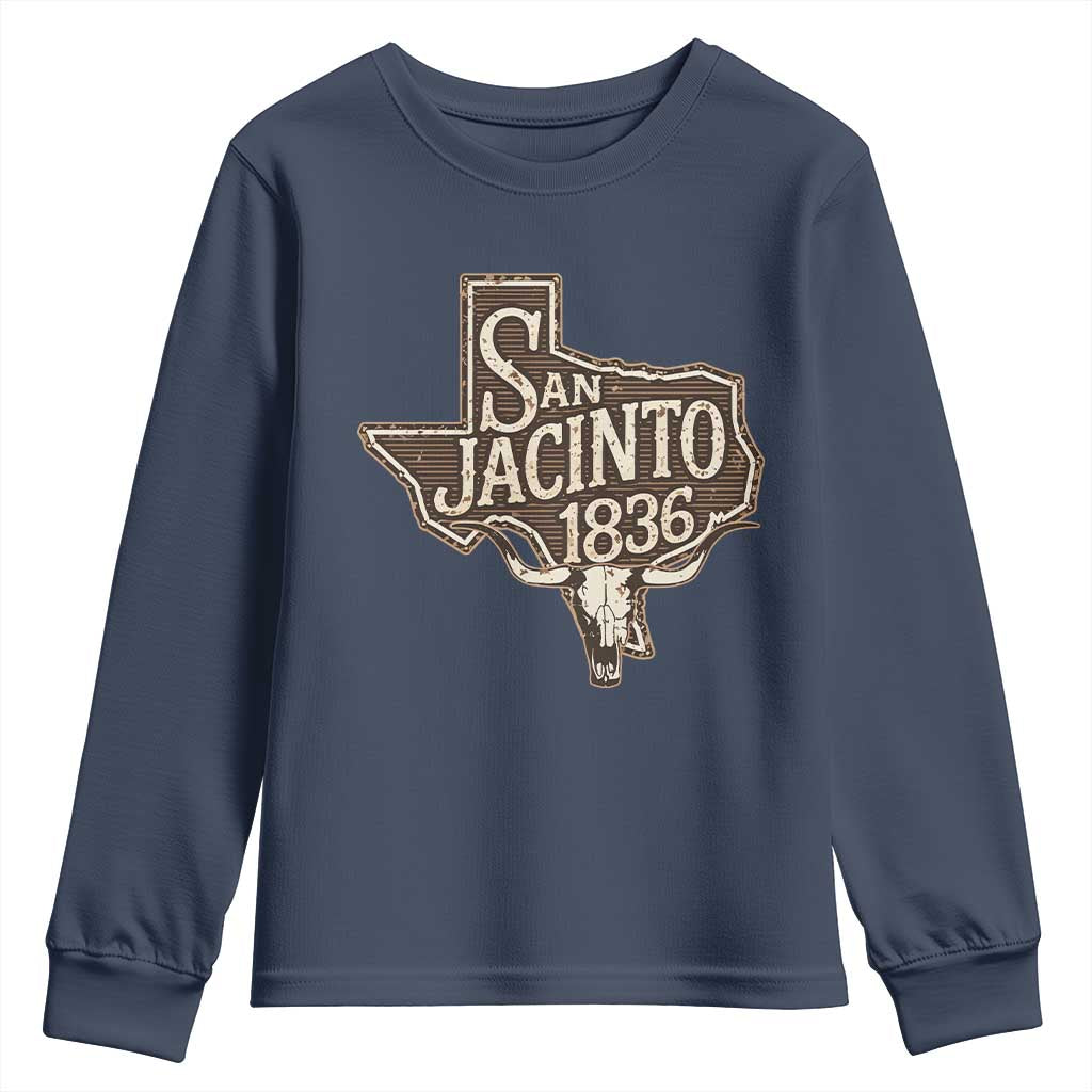Battle of San Jacinto 1836 Texas History Independence Day Youth Sweatshirt TS11 Navy Print Your Wear