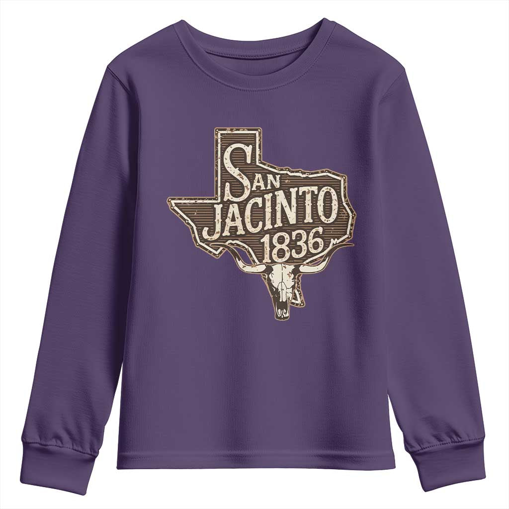 Battle of San Jacinto 1836 Texas History Independence Day Youth Sweatshirt TS11 Purple Print Your Wear