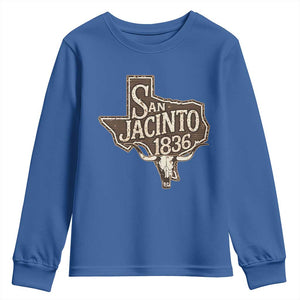 Battle of San Jacinto 1836 Texas History Independence Day Youth Sweatshirt TS11 Royal Blue Print Your Wear