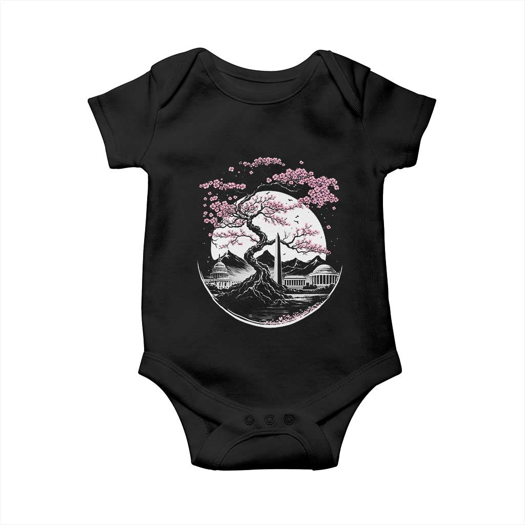 Washington DC Cherry Blossoms Monuments Memorials Japanese Style Baby Onesie TS11 Black Print Your Wear