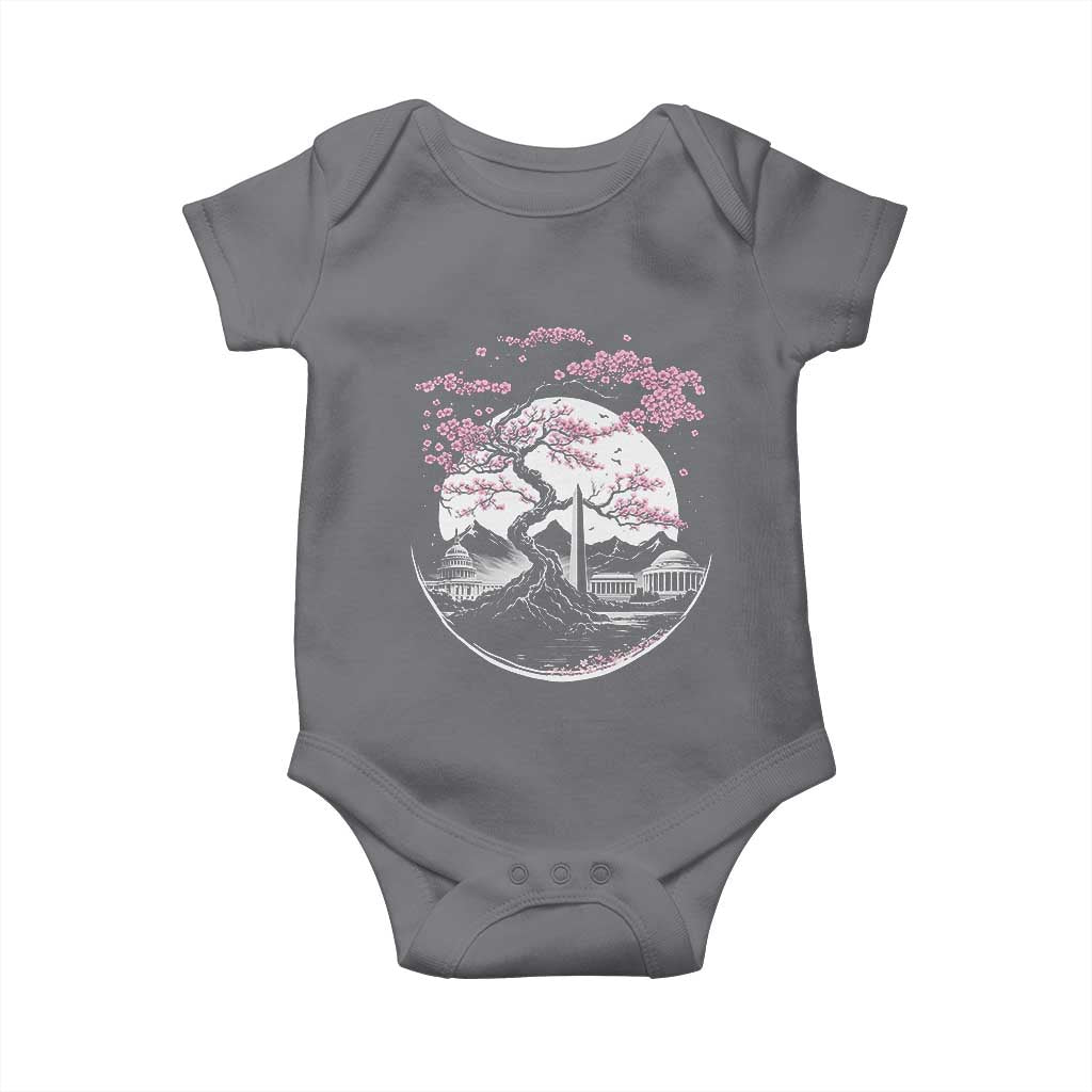 Washington DC Cherry Blossoms Monuments Memorials Japanese Style Baby Onesie TS11 Charcoal Print Your Wear