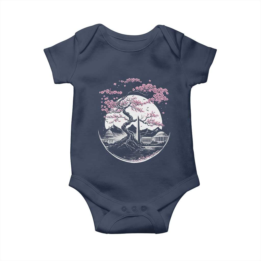 Washington DC Cherry Blossoms Monuments Memorials Japanese Style Baby Onesie TS11 Navy Print Your Wear