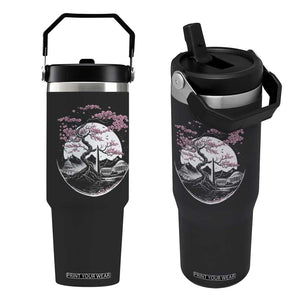 Washington DC Cherry Blossoms Monuments Memorials Japanese Style Flip Straw Tumbler TS11 One Size: 30 oz Black Print Your Wear
