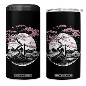 Washington DC Cherry Blossoms Monuments Memorials Japanese Style 4 in 1 Can Cooler Tumbler TS11 One Size: 16 oz Black Print Your Wear