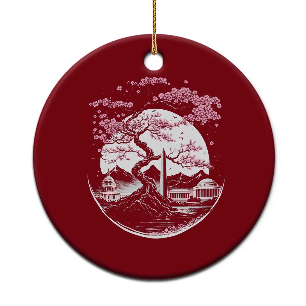 Washington DC Cherry Blossoms Monuments Memorials Japanese Style Ceramic Ornament TS11 1pc Red Print Your Wear