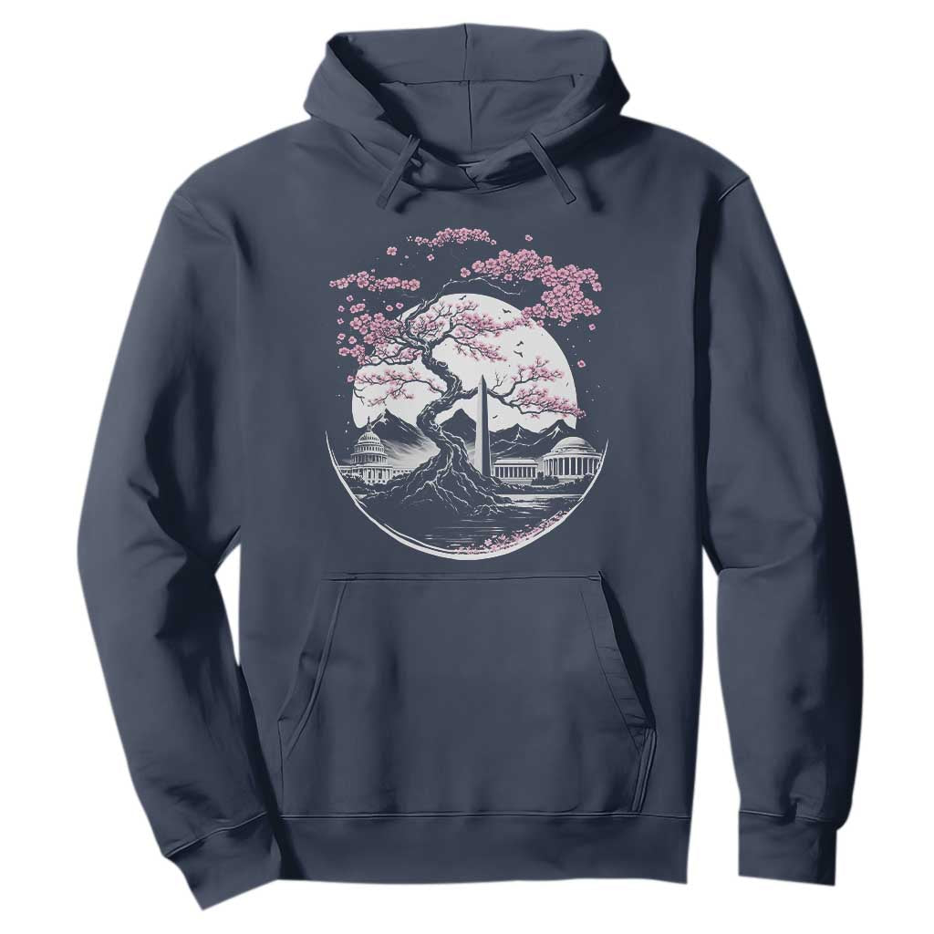Washington DC Cherry Blossoms Monuments Memorials Japanese Style Hoodie TS11 Navy Print Your Wear